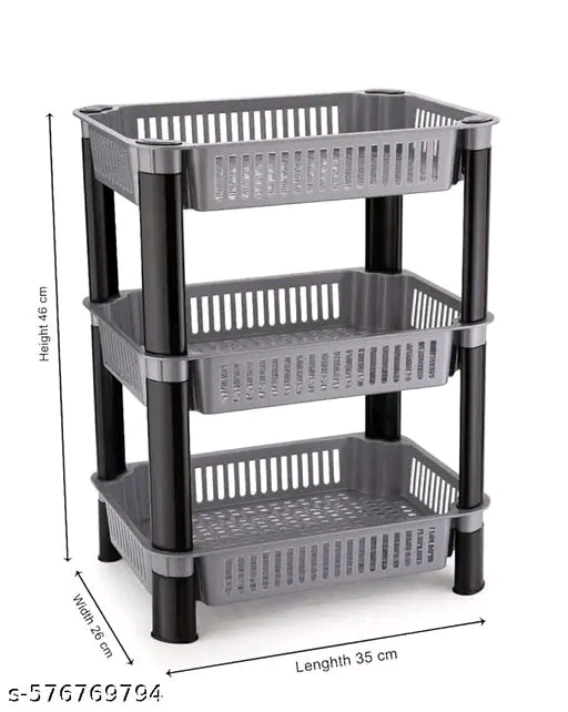 Plastic Trolley Rack for Kitchen Storage Vegetable Organizer, Vegetable Stand for Kitchen Basket