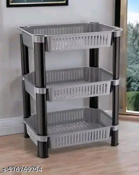 Plastic Trolley Rack for Kitchen Storage Vegetable Organizer, Vegetable Stand for Kitchen Basket