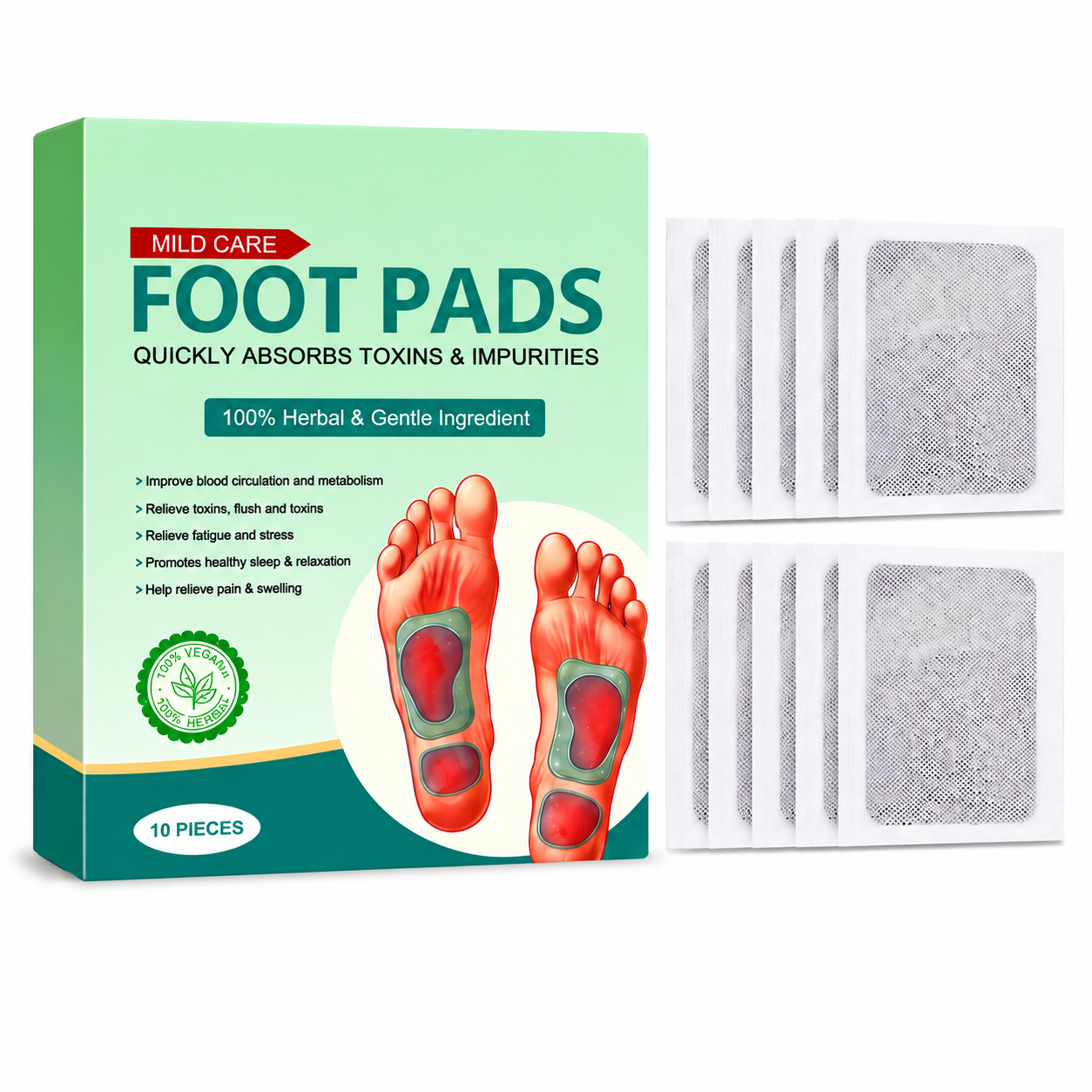 Herbal Detox Foot Pads | Natural Sleep Support & Relaxation Patches