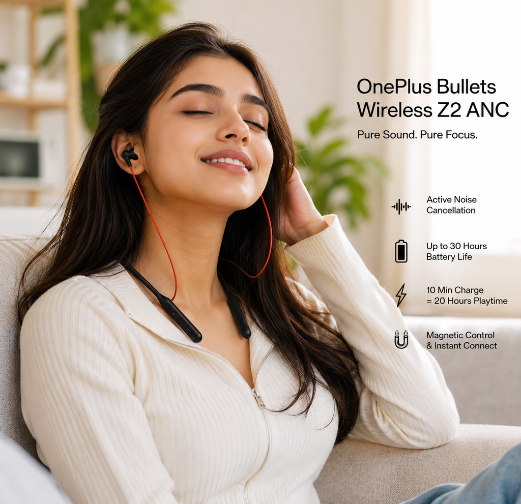 OnePlus Bullets Wireless Z2 ANC Bluetooth Neckband 🎧