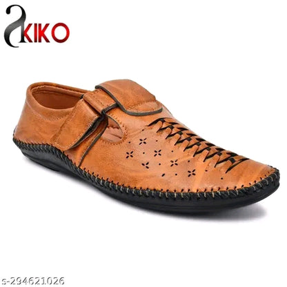Men’s Brown Perforated Kantar Sandal | Stylish Comfortable Casual Daily Wear Sandals | Durable Office Wear Sandal for Men