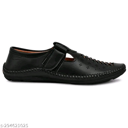 Men’s Brown Perforated Kantar Sandal | Stylish Comfortable Casual Daily Wear Sandals | Durable Office Wear Sandal for Men