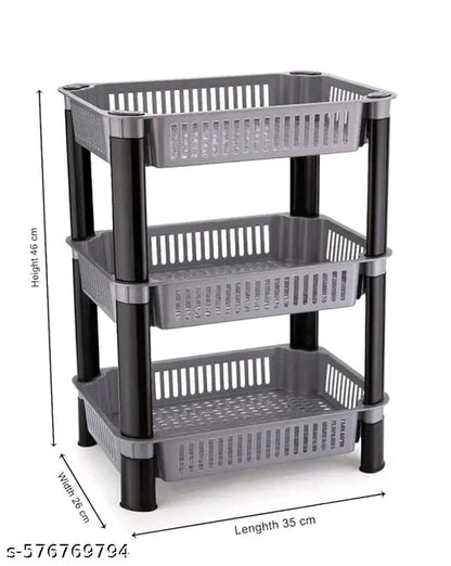 Plastic Trolley Rack for Kitchen Storage Vegetable Organizer, Vegetable Stand for Kitchen Basket