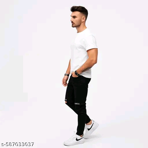 A23 Lifestyle Designer latest knee cut printed jeans