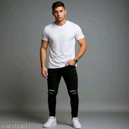 A23 Lifestyle Designer latest knee cut printed jeans