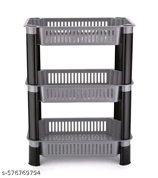 Plastic Trolley Rack for Kitchen Storage Vegetable Organizer, Vegetable Stand for Kitchen Basket