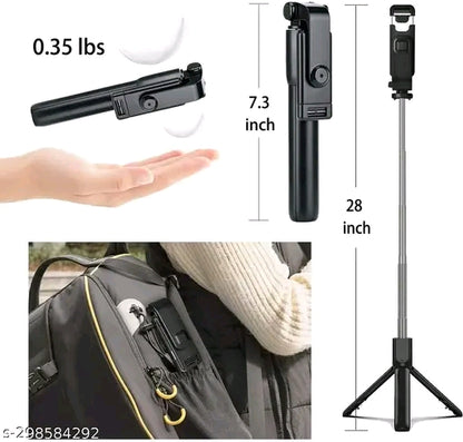 Selfie Stick Bluetooth Selfie Stick Tripod Extendable Tripod Stick with Remote Facetime