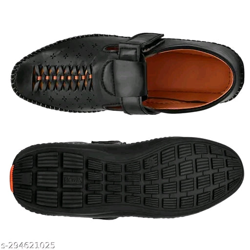 Men’s Brown Perforated Kantar Sandal | Stylish Comfortable Casual Daily Wear Sandals | Durable Office Wear Sandal for Men