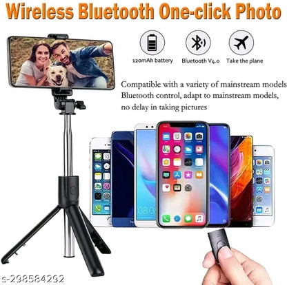 Selfie Stick Bluetooth Selfie Stick Tripod Extendable Tripod Stick with Remote Facetime